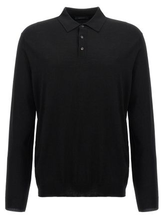 Zanone Black Wool polo shirt