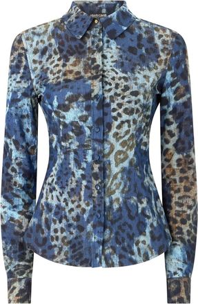 Roberto Cavalli Camicia con stampa - Blu