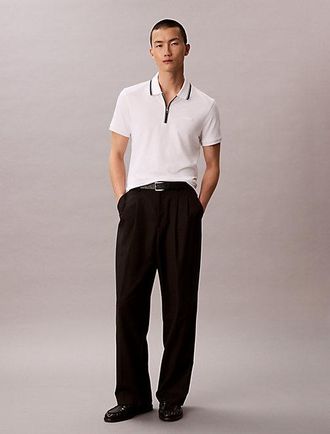 Calvin Klein Polo Slim De Algod&oacute;n Con Cremallera
