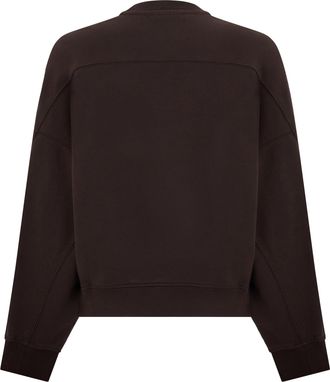 Maison Kitsun&eacute; Womens Oversized Cotton Sweatshirt Brown Sweatshirts Sweater