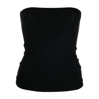 Wolford Black Ribbed Knit Tube Top - female - Wolford - Sleeveless Tops - Black - S - Tops