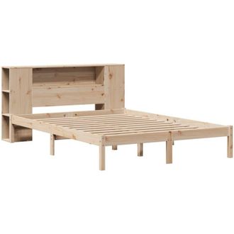 vidaXL Cama Con Estanter&iacute;a Sin Colch&oacute;n Madera Maciza De Pino 160x200cm Vidaxl