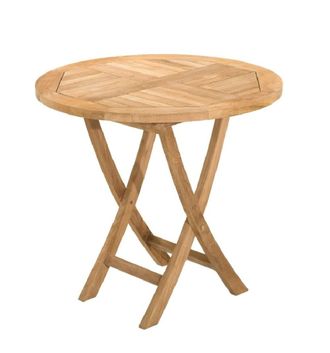 Macabane Mesa de jard&iacute;n plegable de madera de teca de 80x80 cm