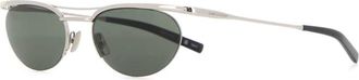 Saint Laurent Silver Oval Sunglasses