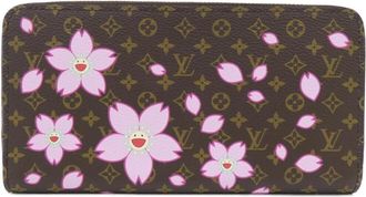Louis Vuitton Blossom Brown Monogram Cherry Coated Canvas Long Wallet (Bi-Fold) (Pre-Owned)