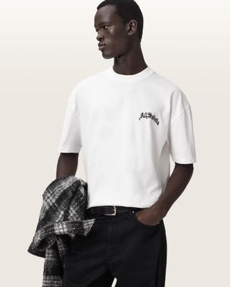 AllSaints Cotton Descent Oversized Graphic T-Shirt, Size: XXL