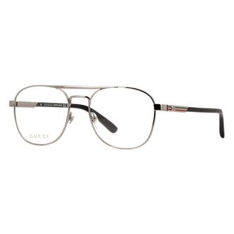 Gucci GG1290O001 Aviator Metal Frame Eyeglasses - Black