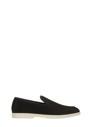 Doucal's Brown Suede Leather Loafers