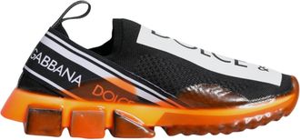 Dolce & Gabbana Black Orange Sorrento Slip On Sneakers Mens Shoes