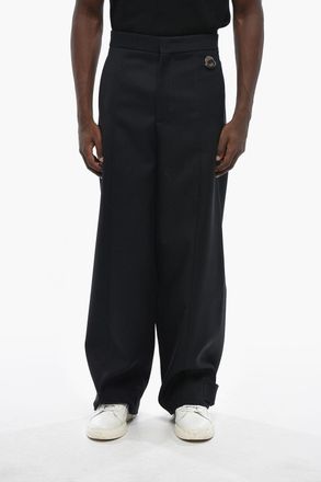 Moncler JIL SANDER Pantaloni in Lana a Gamba Dritta con Bottoni alla Caviglia Moncler