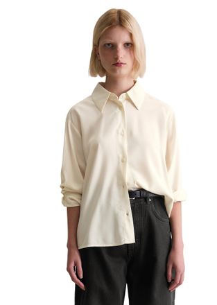 Marc O'Polo Denim Langarmbluse MARC OPOLO DENIM relaxed fit aus LENZING ECOVERO, Damen, Gr. XS, wei&szlig; blush, Web, Obermaterial: 100% Viskose, unifarben, relaxed fit norm