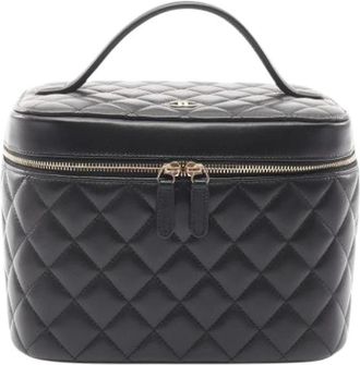 Chanel Pre-owned Vanity Bag - Dames - Vintage Handtas - Zwart - ONE Size - Leer - Vintage