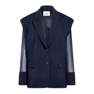 Erika Cavallini Semi Couture Giacca Alice - - Jackets - Donna - Blu - L