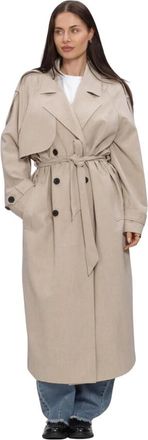 Second Female Zoie Trenchcoat - Dames - Trenchcoats - Beige - M - Polyester - Jassen