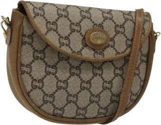 Gucci Pre-owned Cross Body Bags, female, Beige, Size: ONE SIZE Pre-owned Vintage GG Canvas Shoulder Bag