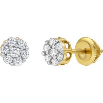 LuvMyJewelry Medi 14K Yellow Gold Diamond Cluster Earrings - 0.34ct. at Nordstrom