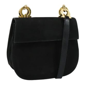 Ferragamo Pre-owned Suede shoulder-bags - Dames - Pre-owned - Zwart - Maat: ONE Size Su&egrave;de