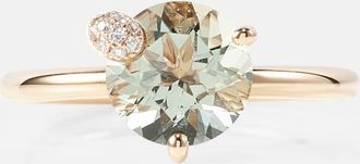 Bucherer Peekaboo 18kt rose gold ring with prasiolite and diamonds