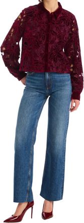 Allison New York Phoebe Long Sleeve Shirt In Oxblood