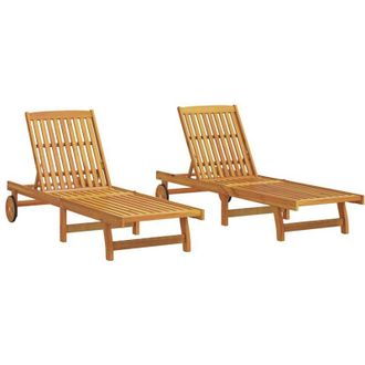 vidaXL Vidaxl - Tumbonas 2 Unidades Madera Maciza De Acacia