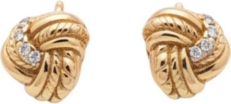 Bottega Veneta Golden Intreccio Stud Earrings
