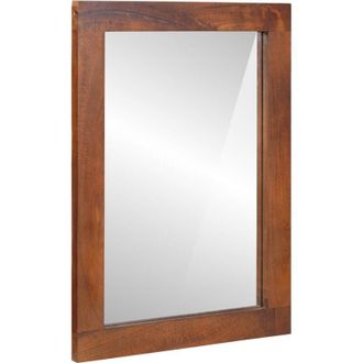 vidaXL Espejo Con Espejo Marr&oacute;n, Plateado 50 X 70 Cm Vidaxl