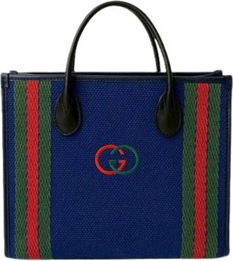 Gucci Pre-owned Tote Bags, female, Blue, Size: ONE SIZE Pre-owned Satchel