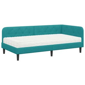 vidaXL Estructura De Cama En Esquina Tuquesa 90 X 190 Cm Terciopelo Vidaxl