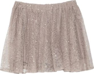 Twinset Flared kanten korte rok - Dames - Korte rokken - Beige - L - Pailletten - Rokken