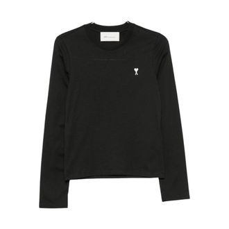Ami T-Shirts - Dames - Longsleeves - Zwart - XS - Tops