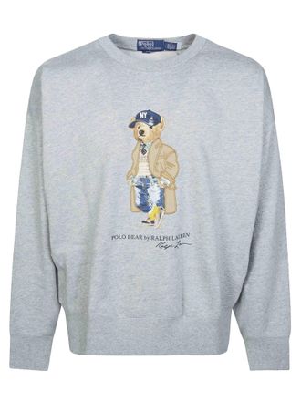 Polo Ralph Lauren Light Grey Bear Graphic Knit Sweatshirt
