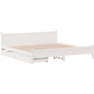 vidaXL Vidaxl - Estructura De Cama Sin Colch&oacute;n Madera Maciza Blanca 200x200 Cm