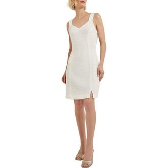 Misook Eyelash Boucl&eacute; Sheath Dress in New Ivory at Nordstrom Rack, Size X-Small