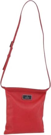 Gucci Pre-owned Vintage Crossbody Bag - Dames - Vintage Schoudertas - Rood - ONE Size - Leer - Vintage