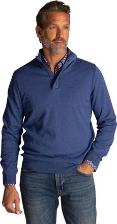 N-Z-A- NEW ZEALAND AUCKLAND Half zip en knopen New Zealand trui donkerblauw