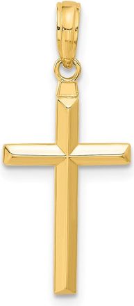 Diamond2Deal 14k Yellow Gold Reversible Latin Cross Pendant