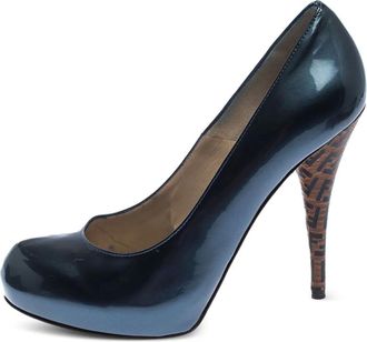 Fendi Pumps con plateau in pelle lucida 120mm - Nero