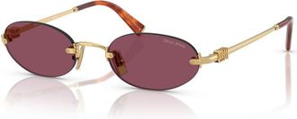 Miu Miu Round-frame Sunglasses - Gold - One Size