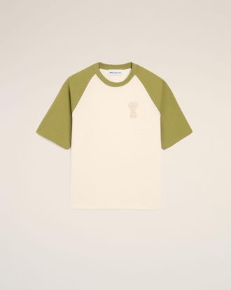 Ami White And Green Cotton Ami De Coeur Knitted Patch T-shirt White - XXXL - Unisex