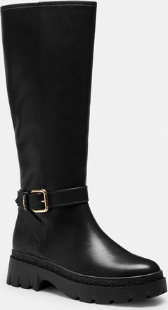 Coach Lucy Lug Sole Boot With Signature Canvas
