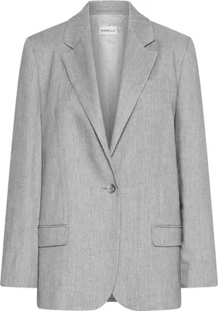 Marella Jassen, Dames, Grijs, M, Leer, Mlluggioso Blazer