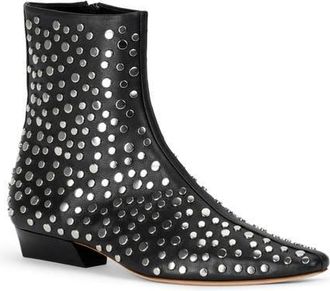 Staud Wally Flat Ankle Boot in Rivets at Nordstrom, Size 10.5Us