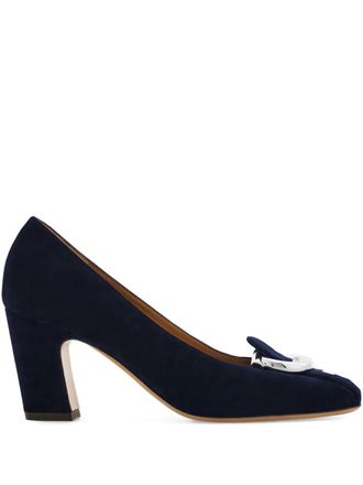 Ferragamo 70mm Gancio block-heel pumps - Blue