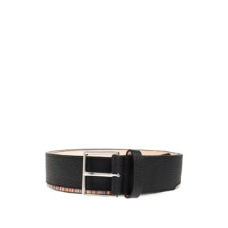 Paul Smith Signature Stripe Leather Belt - unisex - Paul Smith - Belts - Black - 2XS - Accessories