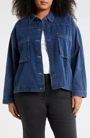 Max Studio Long Sleeve Denim Jacket in Indigo at Nordstrom Rack, Size 1 X