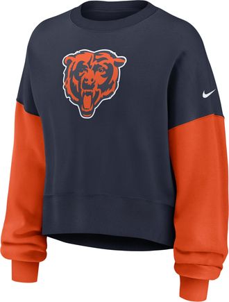 Nike Chicago Bears Nike Womens NFL Pullover Crew in Blue | 01D7051Y7Q-SD2