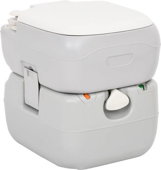 vidaXL Vidaxl - Inodoro De Camping Port&aacute;til Hdpe Gris Y Blanco 22+12 L