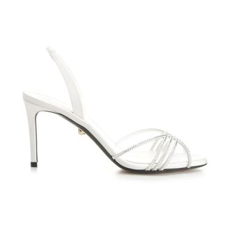 Alev&igrave; Giusy Satin Sandals - female - Alevi Milano - High Heel Sandals - White - 8 UK - Shoes
