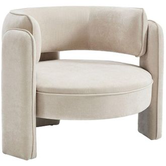 Vente-Unique Poltrona in tessuto beige ZORIMO