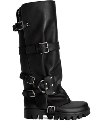 Dolce & Gabbana Biker -Stiefel geschnallen